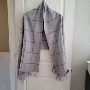 Madewell Windowpane Scarf Ashen Grey